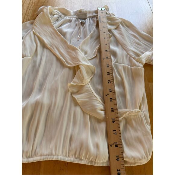 A New Day Flounce Long Sleeve V-Neck Ruffle Wrap Blouse SZ S NWT - Picture 8 of 13
